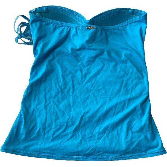 ANNE COLE Turquoise Twist-Front Ruched Tankini Top X-SMALL NWT - Picture 3 of 13